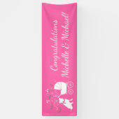Pit Bull Dog Baby shower Roze Girl Pitbull Spandoek (Verticaal)