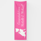 Pit Bull Dog Baby shower Roze Girl Pitbull Spandoek (Verticaal)