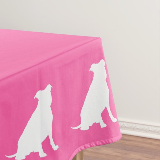Pit Bull Dog Baby shower Roze Girl Pitbull Tafelkleed (Voorbeeld)