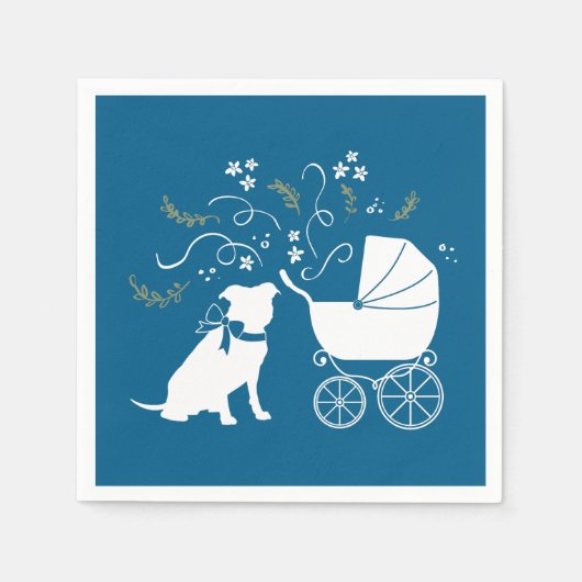 Pit Bull Dog-Baby shower Servet (Voorkant)