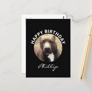 Pit Bull Dog Birthday Custom Photo Briefkaart