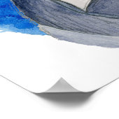 Pit Bull Dog Blue Watercolor Painting Poster (Hoek)