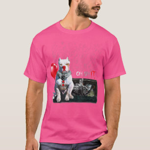 Pit Bull Dog Clown Oh it Rain Balloon Funny Hallow T-shirt