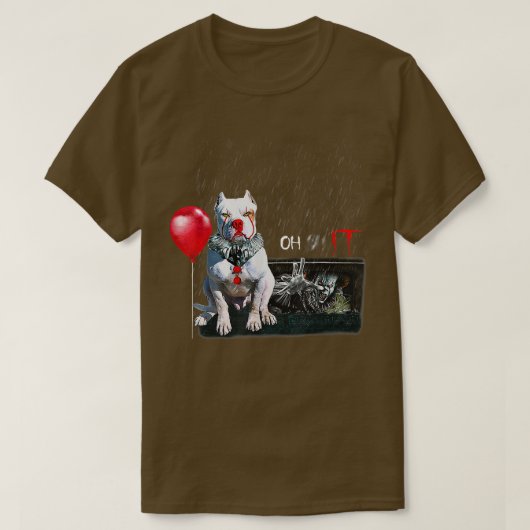 Pit Bull Dog Clown Oh It Rain Balloon Funny Hallow T-shirt (Design voorkant)