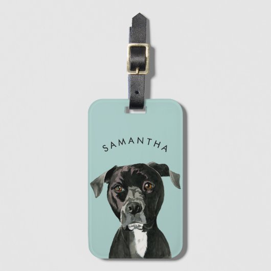 Pit Bull Dog Custom Bagagelabel | Overdenking (Voorkant (verticaal))