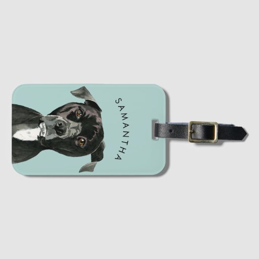 Pit Bull Dog Custom Bagagelabel | Overdenking (Voorkant (horizontaal))