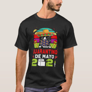 Pit Bull Dog Face Mask Quarantino Funny Cinco T-shirt