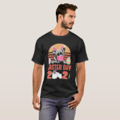 Pit Bull Dog Face Mask Rabbit Bunny Easter Day T-shirt (Voorkant volledig)