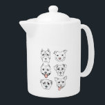 Pit Bull Dog Facets Theepot<br><div class="desc">Sinds ik mijn pit-stier, Nami, adopteerde, ben ik een pleitbezorger geworden voor pit-stieren. Ze zijn zo loyaal en liefdevol. Ik tekende verschillende soorten putstieren met verschillende gezichtsuitdrukking met een borstelpen en een inktpen.</div>