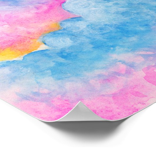 Pit Bull Dog Fantasy Waterverf Pop Art Poster (Hoek)