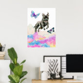 Pit Bull Dog Fantasy Waterverf Pop Art Poster (Thuiskantoor)