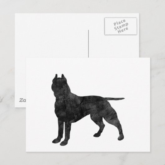 Pit Bull Dog Grunge Silhouette Briefkaart (Voorkant / Achterkant)