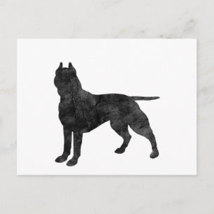 Pit Bull Dog Grunge Silhouette Briefkaart
