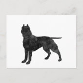 Pit Bull Dog Grunge Silhouette Briefkaart (Voorkant)