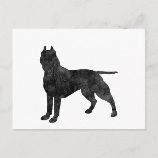 Pit Bull Dog Grunge Silhouette Briefkaart (Voorkant)
