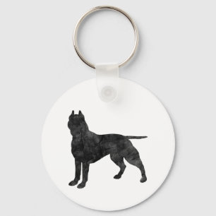 Pit Bull Dog Grunge Silhouette Sleutelhanger
