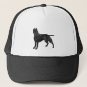 Pit Bull Dog Grunge Silhouette Trucker Pet (Voorkant)
