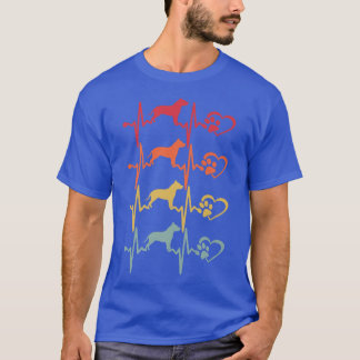  Pit Bull Dog Heartbeat Paw Funny Puppy Lov T-shirt