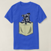 Pit Bull Dog in Pocket Pitbull Puppy T-Shirt (Design voorkant)
