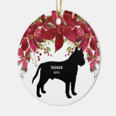 Pit Bull Dog-kerstboomversiering Keramisch Ornament (Links)