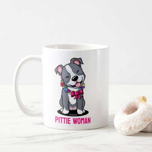 Pit Bull Dog mama Koffiemok (Met donut)
