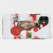 Pit Bull Dog met cadeaudoos en kerstversieringen Case-Mate iPhone Case (Achterkant (horizontaal))