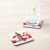 Pit Bull Dog met cadeaudoos en kerstversieringen Drankjes Onderzetter (Rechterzijde)