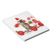 Pit Bull Dog met cadeaudoos en kerstversieringen Notitieblok (Schuin)
