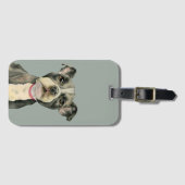 Pit Bull Dog met Puppy Eyes Waterverf Painting Bagagelabel (Voorkant (horizontaal))