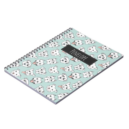Pit Bull Dog Pattern | Jouw namen toevoegen Notitieboek (Linkerzijde)