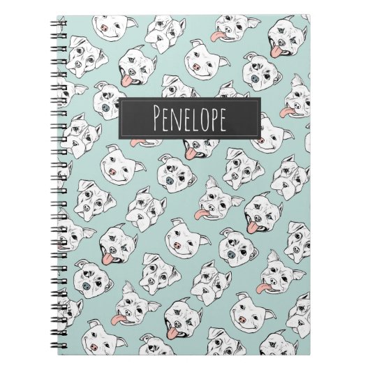 Pit Bull Dog Pattern | Jouw namen toevoegen Notitieboek (Voorkant)