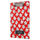 Pit Bull Dog Pattern Red | Jouw namen toevoegen Klembord (Links)