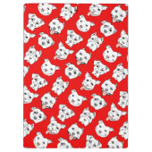 Pit Bull Dog Pattern Red | Jouw namen toevoegen Klembord (Achterkant)