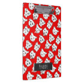 Pit Bull Dog Pattern Red | Jouw namen toevoegen Klembord (Rechts)