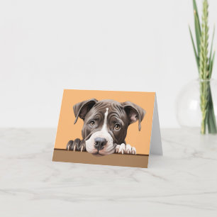Pit Bull Dog Pet Notecard of bedankpas Notitiekaartje
