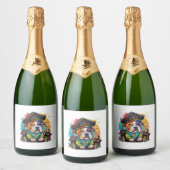 Pit Bull Dog Pirate Sparkling Wijnetiket (Flessen)