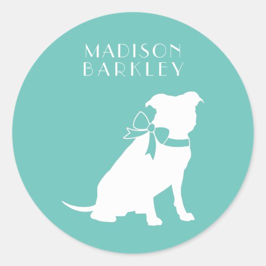 Pit Bull Dog Puppy Pitbull Classic Round Sticker (Voorkant)