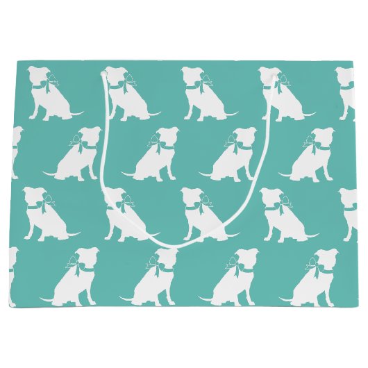 Pit Bull Dog Puppy Pitbull Large Gift Bag Groot Cadeauzakje (Voorkant)