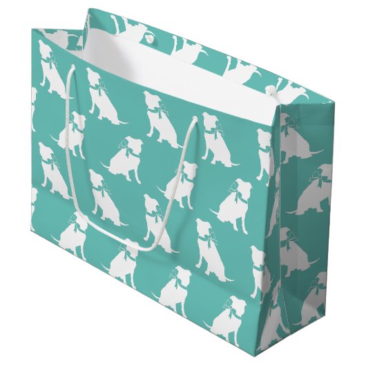 Pit Bull Dog Puppy Pitbull Large Gift Bag Groot Cadeauzakje (Voorkant Gekanteld)