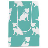Pit Bull Dog Puppy Pitbull Medium Gift Bag Cadeauzakje (Achterkant)