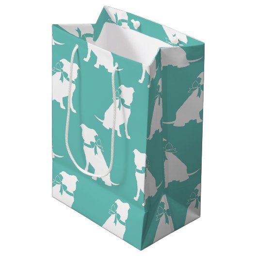 Pit Bull Dog Puppy Pitbull Medium Gift Bag Medium Cadeauzakje (Voorkant Gekanteld)