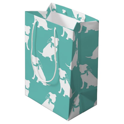 Pit Bull Dog Puppy Pitbull Medium Gift Bag Medium Cadeauzakje (Achterkant Gekanteld)