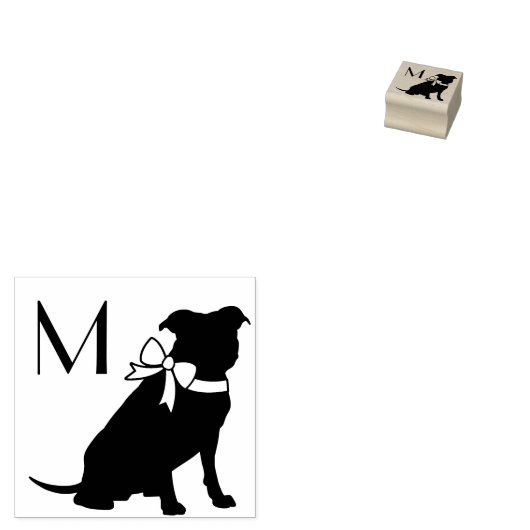 Pit Bull Dog Puppy Pitbull Rubberstempel (Gestempeld)