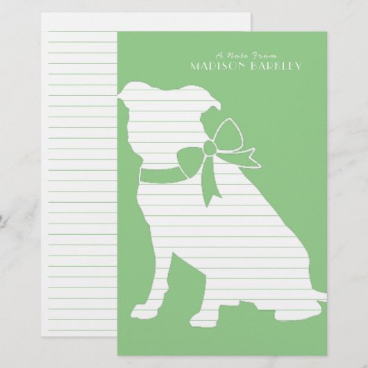 Pit Bull Dog Puppy Pitbull Stationery Briefpapier (Voorkant / Achterkant)