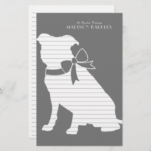 Pit Bull Dog Puppy Pitbull Stationery Briefpapier (Voorkant / Achterkant)
