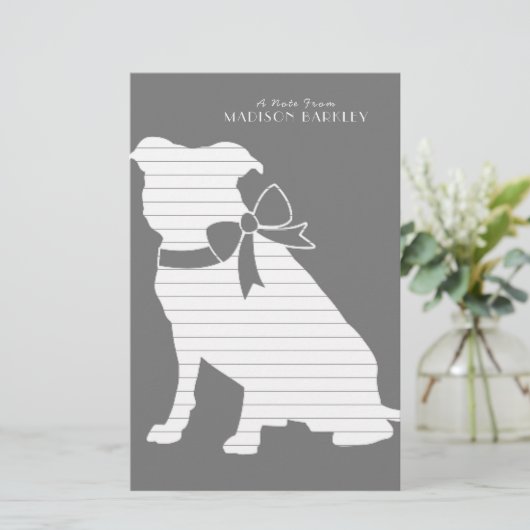 Pit Bull Dog Puppy Pitbull Stationery Briefpapier (Staand voorkant)