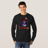 Pit Bull Dog Puppy Skateboarden In Een Rode Beanie T-shirt (Voorkant volledig)