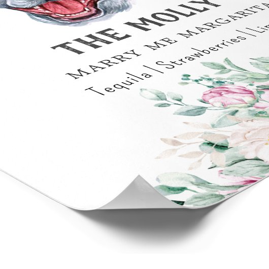 Pit Bull Dog Signature Drink Teken Poster (Hoek)