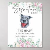 Pit Bull Dog Signature Drink Teken Poster (Voorkant)