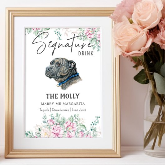 Pit Bull Dog Signature Drink Teken Poster